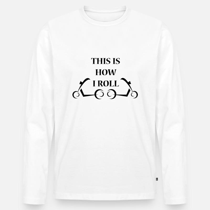 E-Scooter E-Roller Scooter - Männer Premium Bio Langarmshirt - Weiß