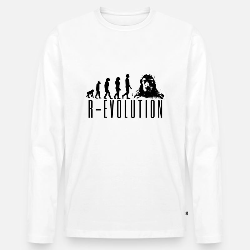R-evolution Jesus - Männer Premium Bio Langarmshirt - Weiß