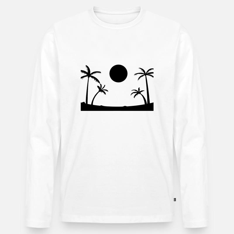 beach - Männer Premium Bio Langarmshirt - Weiß