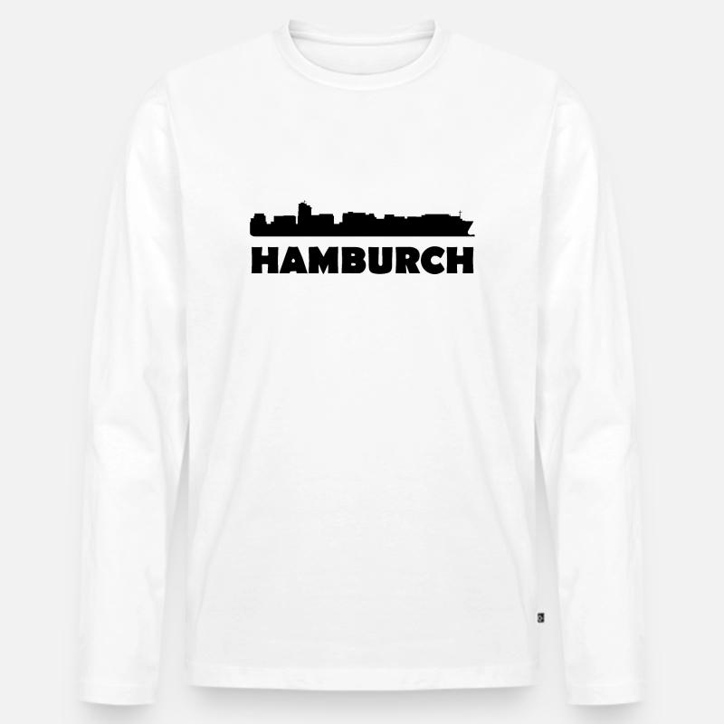 Hamburch auf Einheimisch - Männer Premium Bio Langarmshirt - Weiß