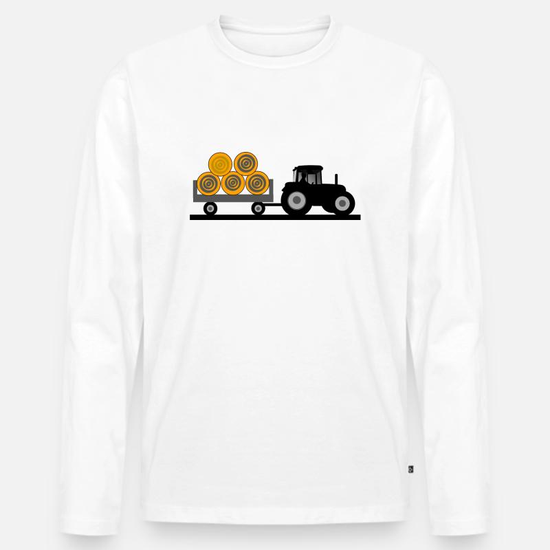 Traktor - Männer Premium Bio Langarmshirt - Weiß