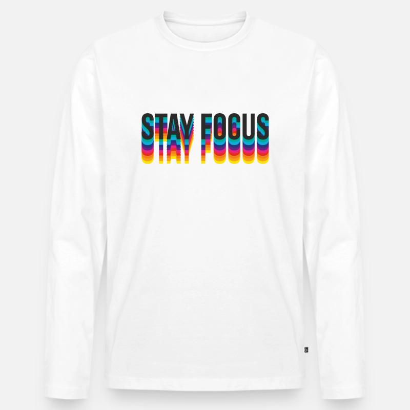stay focus - Männer Premium Bio Langarmshirt - Weiß