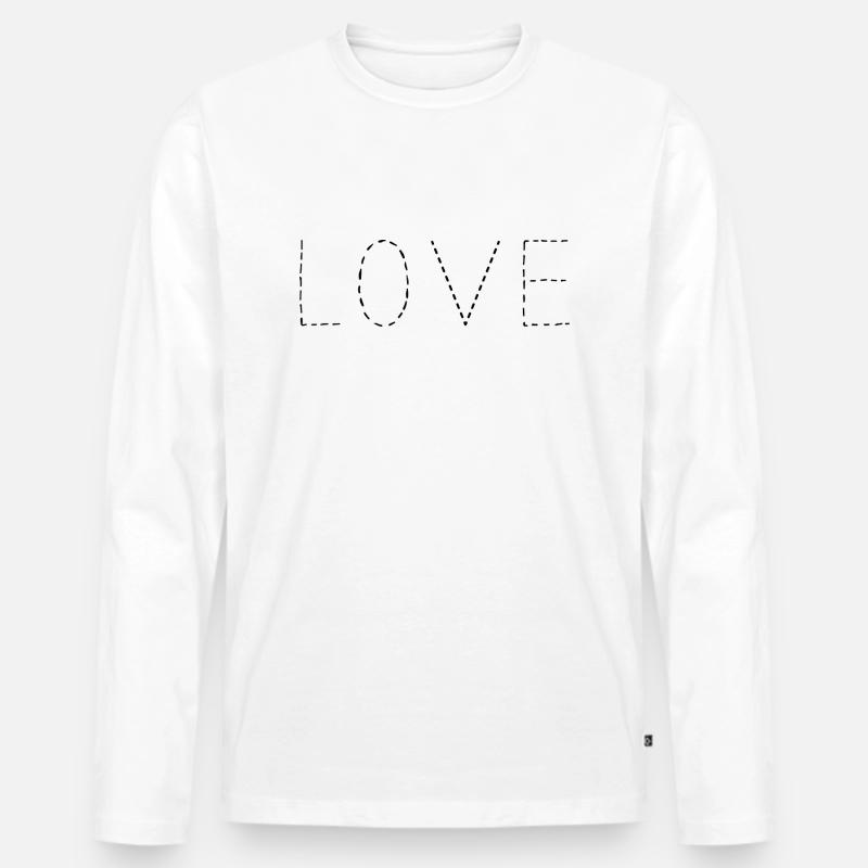 LOVE - Männer Premium Bio Langarmshirt - Weiß