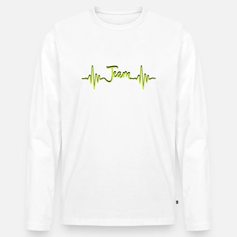 team 2 - Männer Premium Bio Langarmshirt - Weiß
