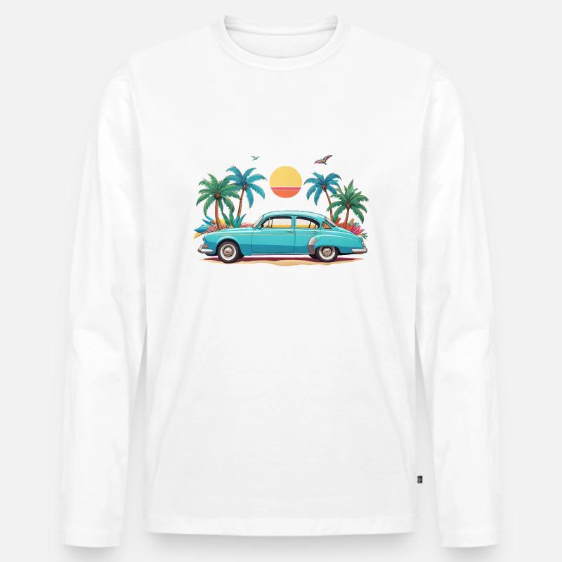 summer vibes - Männer Premium Bio Langarmshirt - Weiß