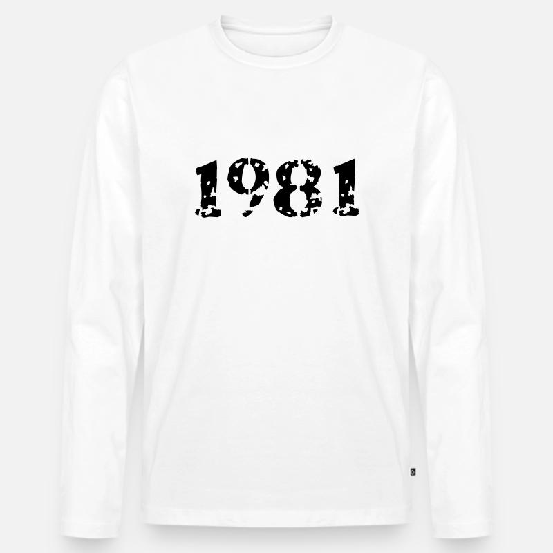 1981 - Männer Premium Bio Langarmshirt - Weiß