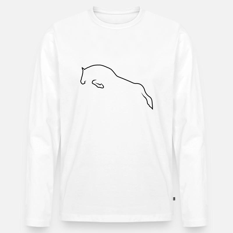 Springpferd - Männer Premium Bio Langarmshirt - Weiß