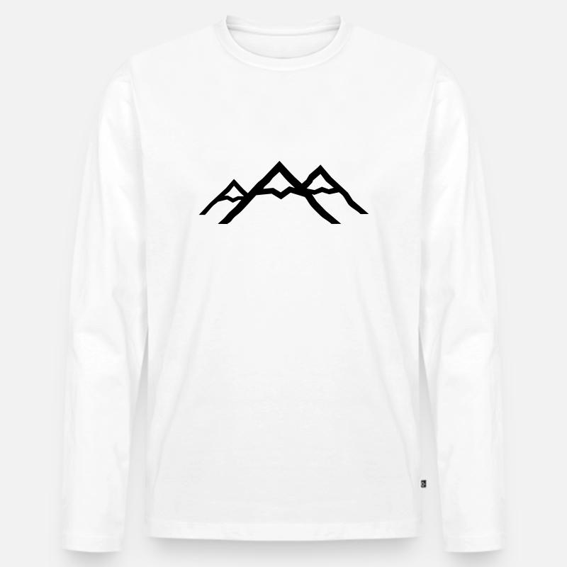 Berge - Männer Premium Bio Langarmshirt - Weiß