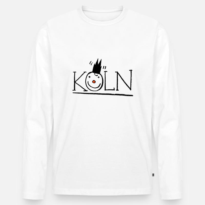 Köln - Männer Premium Bio Langarmshirt - Weiß