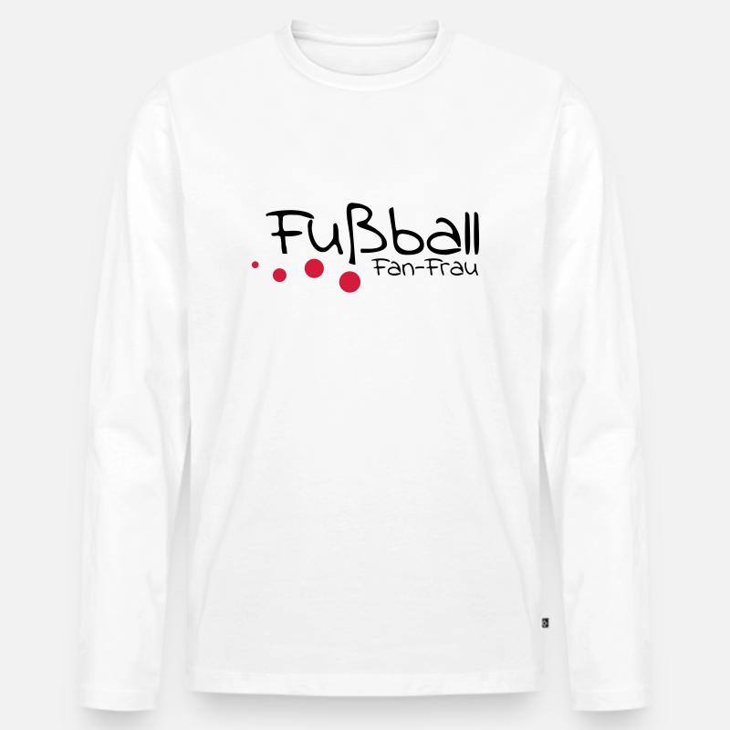 fußball - Männer Premium Bio Langarmshirt - Weiß
