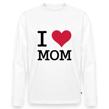 I love Mom - Männer Premium Bio Langarmshirt - Weiß - Vorne - Nico (187cm)