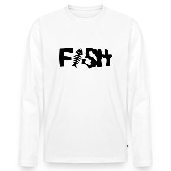 fisch - T-shirt manches longues Premium bio Homme - blanc - Devant - Nico (187cm)