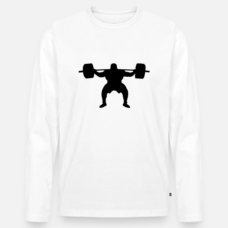 Squat - Männer Premium Bio Langarmshirt - Weiß
