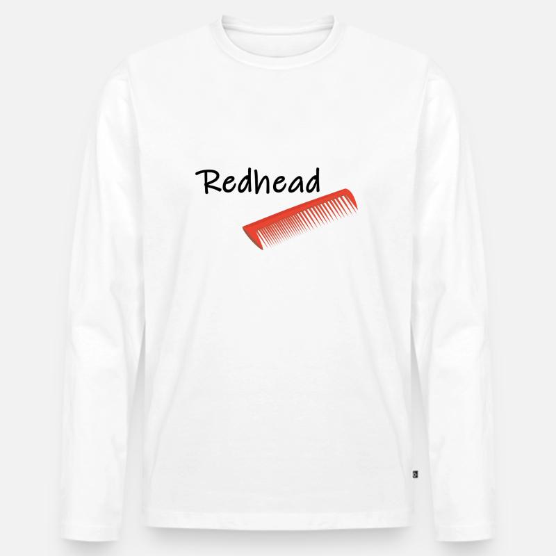 Rotschopf - Männer Premium Bio Langarmshirt - Weiß