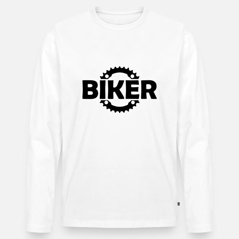 biker - Männer Premium Bio Langarmshirt - Weiß