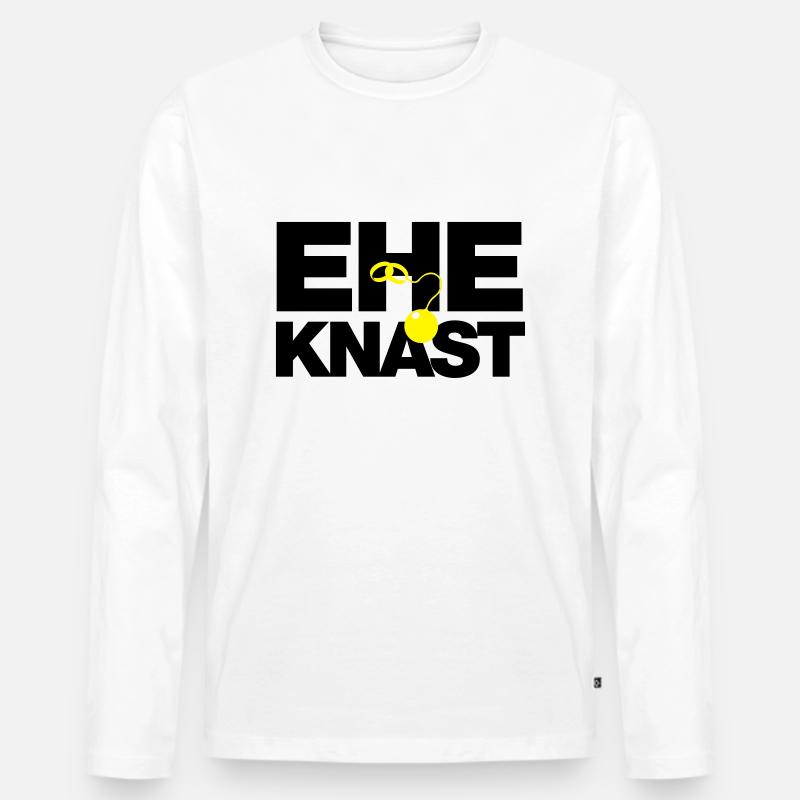 Ehe Knast - Männer Premium Bio Langarmshirt - Weiß