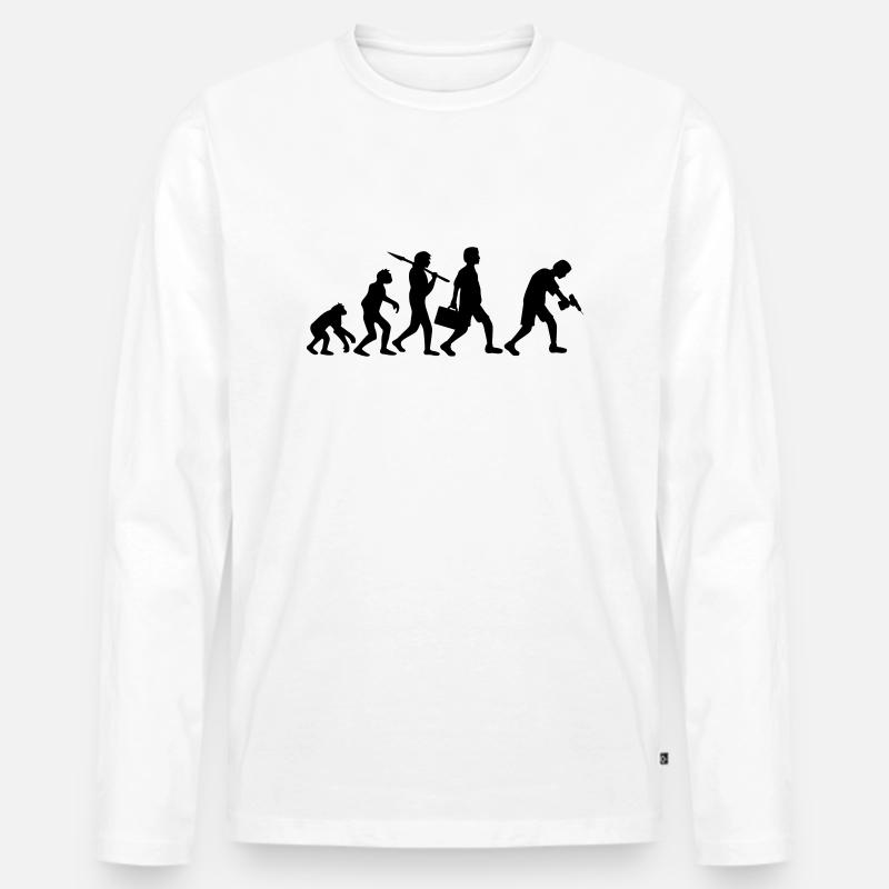 Craftsman Evolution - Männer Premium Bio Langarmshirt - Weiß