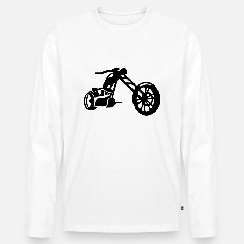 Motorrad - Männer Premium Bio Langarmshirt - Weiß