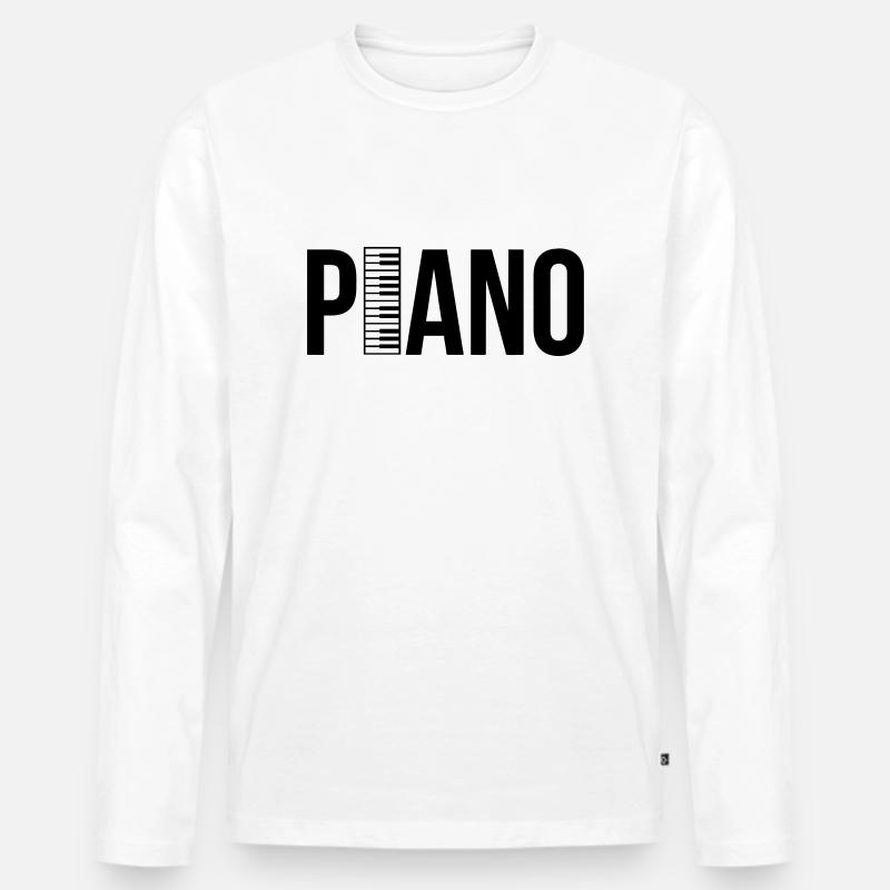 piano - Männer Premium Bio Langarmshirt - Weiß