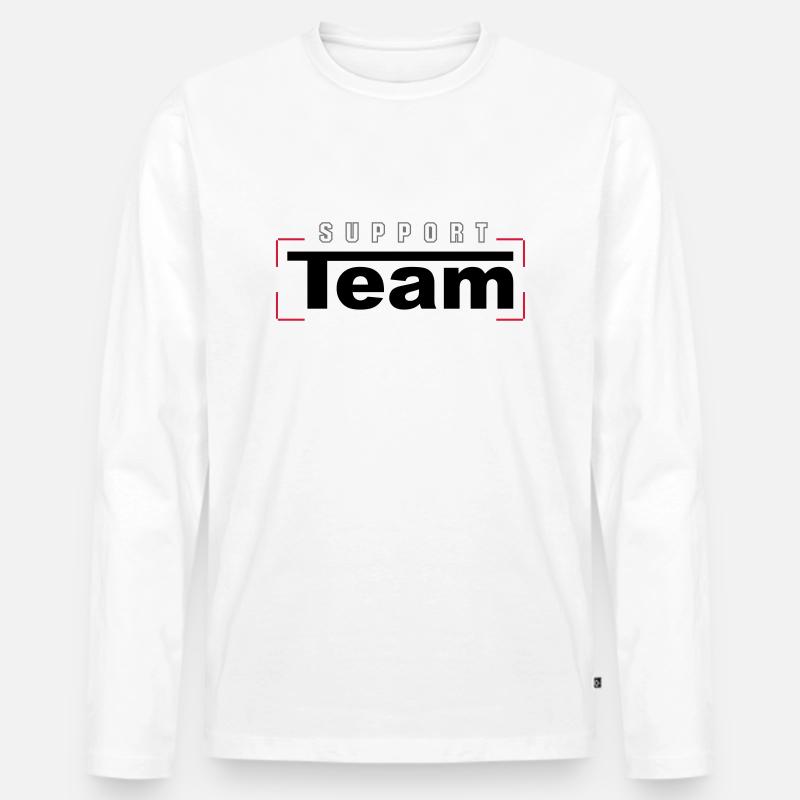 Support Team - Männer Premium Bio Langarmshirt - Weiß