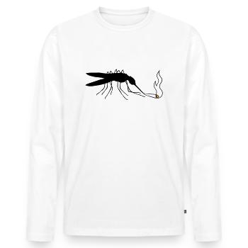 moskito kiffen rauchen drogen weed hanf joint cann - Männer Premium Bio Langarmshirt - Weiß - Vorne - Nico (187cm)