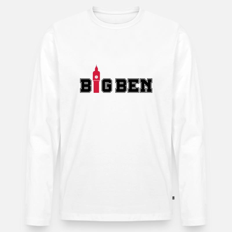 big_ben_02 - Männer Premium Bio Langarmshirt - Weiß