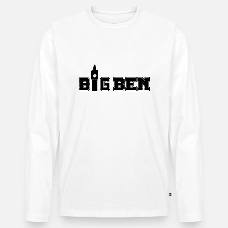 big_ben_01 - Men's Premium Organic Long Sleeve Shirt - white