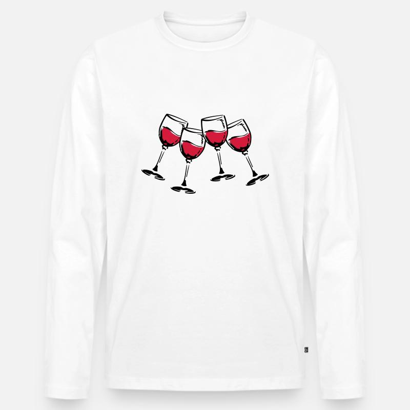 rotwein glaeser - Männer Premium Bio Langarmshirt - Weiß