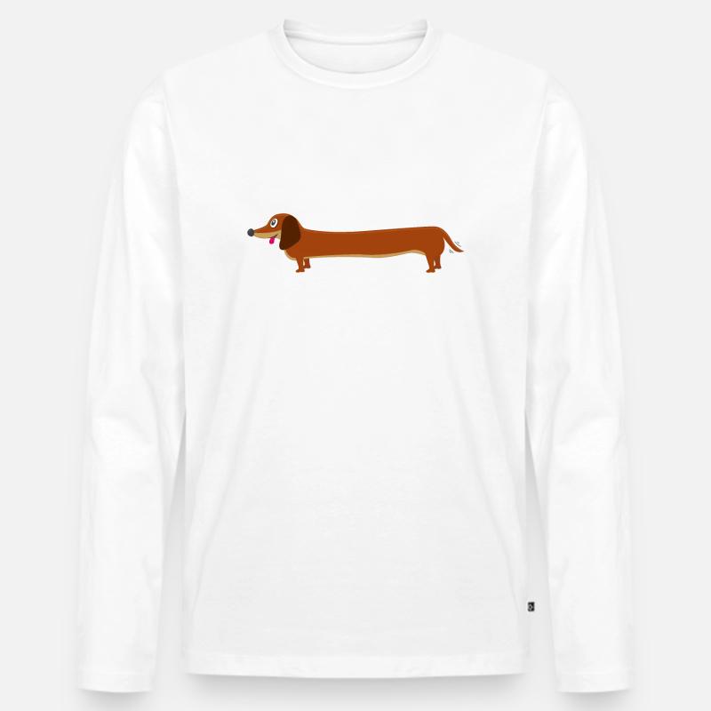 Wursthund - Langer Hund - Männer Premium Bio Langarmshirt - Weiß
