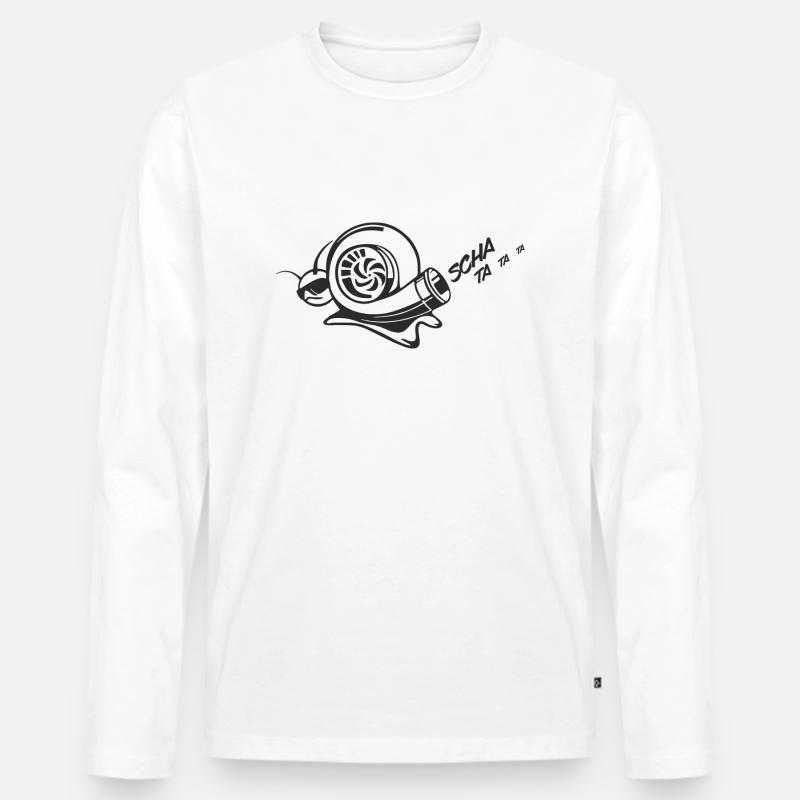 Turboschnecke - Männer Premium Bio Langarmshirt - Weiß