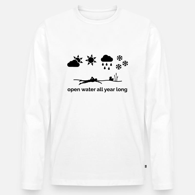 Open water all year long - Männer Premium Bio Langarmshirt - Weiß
