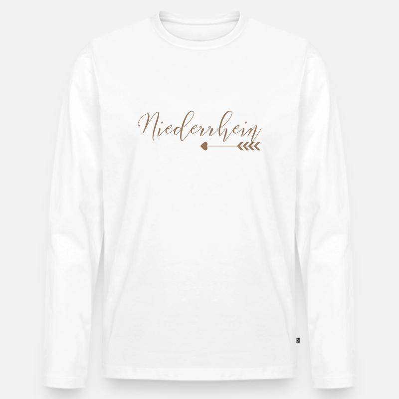 Niederrhein - Männer Premium Bio Langarmshirt - Weiß