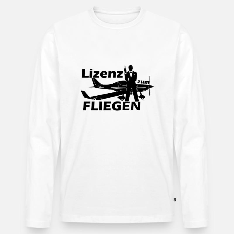 lizenz motorflug - Männer Premium Bio Langarmshirt - Weiß