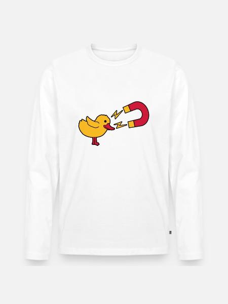 Chick Magnet Womanizer Logo - Men's Premium Organic Long Sleeve Shirt - white