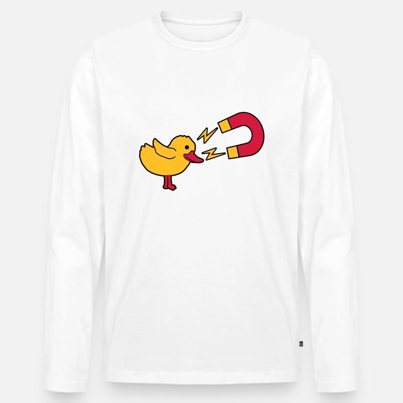 Chick Magnet Frauenheld Logo - Männer Premium Bio Langarmshirt - Weiß