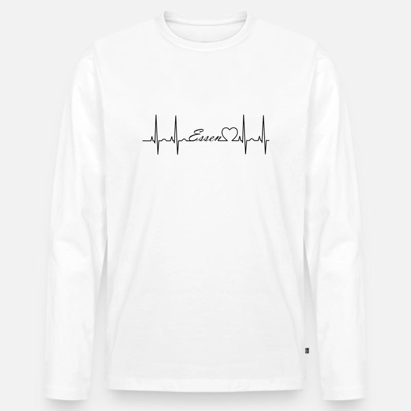 Essen - Männer Premium Bio Langarmshirt - Weiß