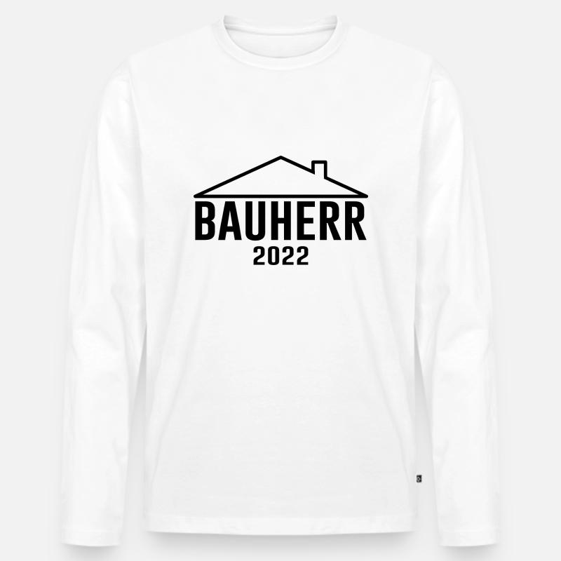 Bauherr 2022 Geschenk - Männer Premium Bio Langarmshirt - Weiß