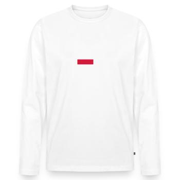 Drapeau de la Pologne Battement de cœur - T-shirt manches longues Premium bio Homme - blanc - Devant - Nico (187cm)