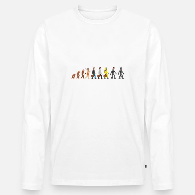 Evolution unsere ferne Zukunft - Männer Premium Bio Langarmshirt - Weiß