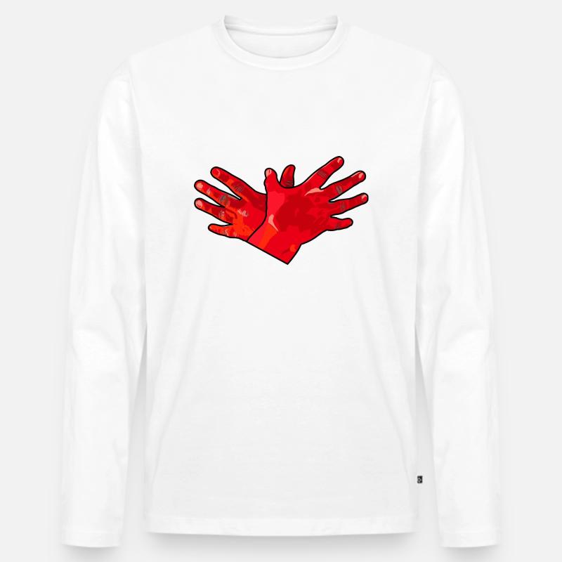 Shiponja, kuq e zi, Shiptar, Kosova, Durrt - Maglia a manica lunga ecologica premium da uomo - bianco