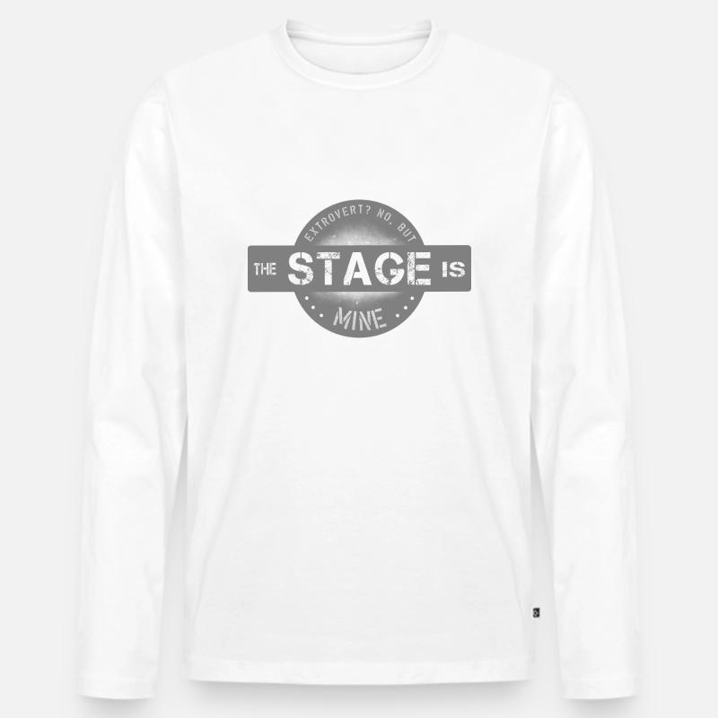 extrovertiert Mittelpunkt - Männer Premium Bio Langarmshirt - Weiß