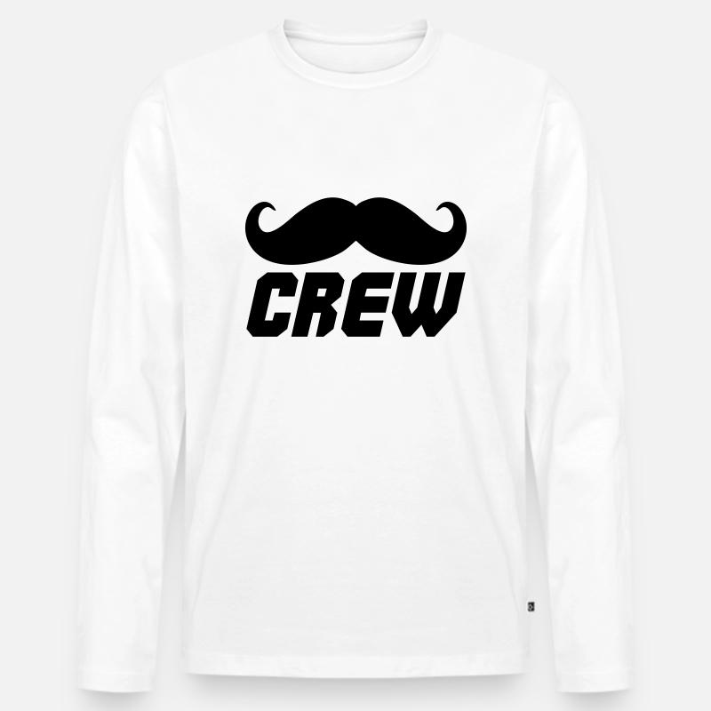 Bart Crew - Männer Premium Bio Langarmshirt - Weiß