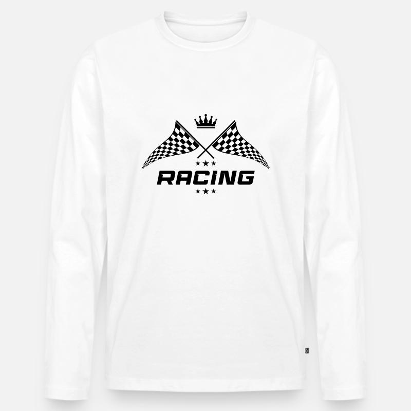 racing symbol - Männer Premium Bio Langarmshirt - Weiß