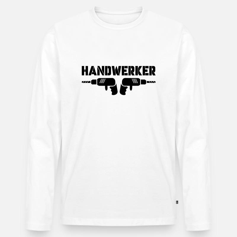 handwerker - Männer Premium Bio Langarmshirt - Weiß