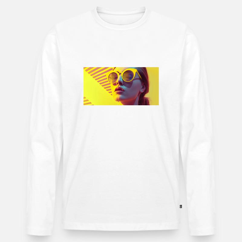 Sommer-Reflexionen - Männer Premium Bio Langarmshirt - Weiß