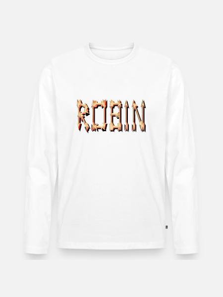 robin2 - Männer Premium Bio Langarmshirt - Weiß