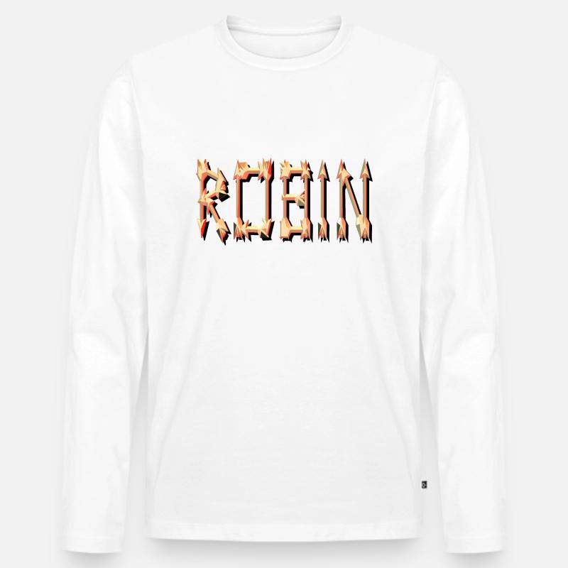 robin2 - Männer Premium Bio Langarmshirt - Weiß