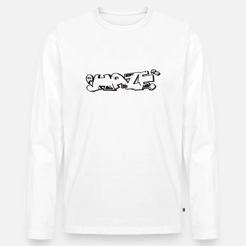 Haze 1 - Männer Premium Bio Langarmshirt - Weiß