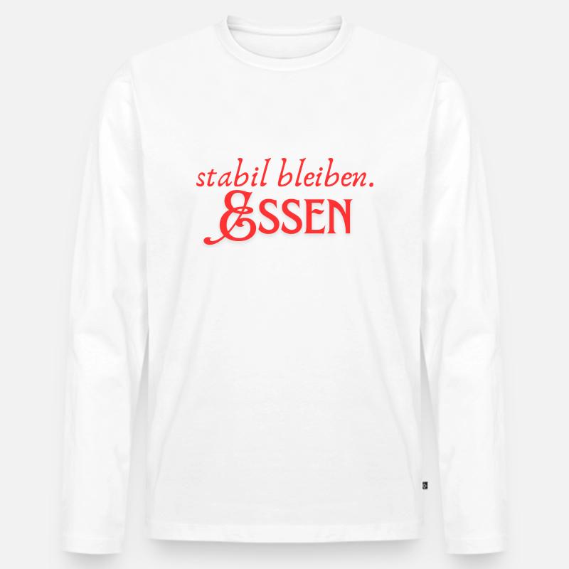 Stabil bleiben Essen - Männer Premium Bio Langarmshirt - Weiß