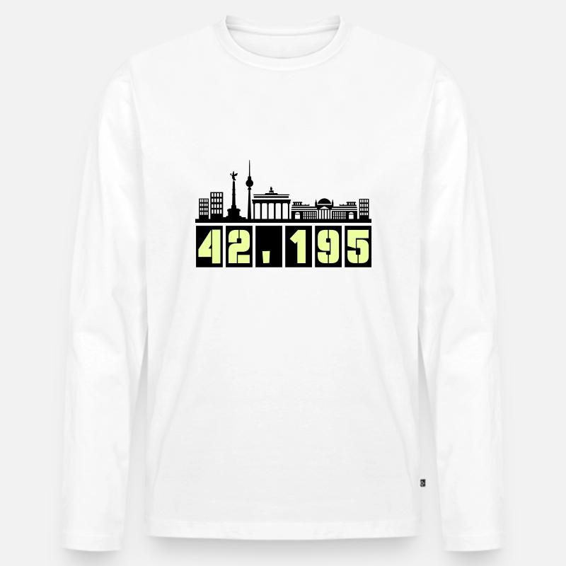 berlin skyline marathon - Männer Premium Bio Langarmshirt - Weiß